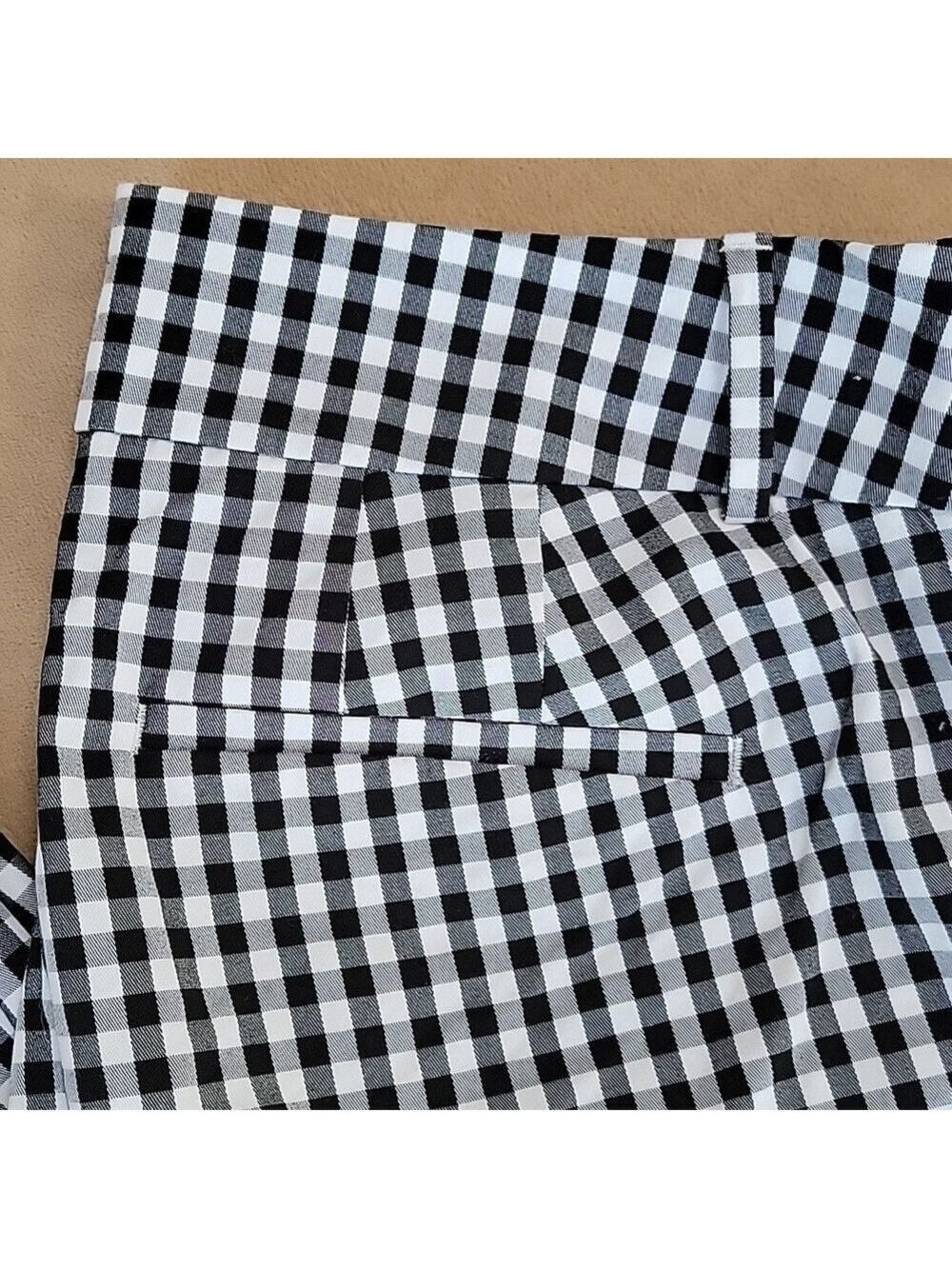 Ann Taylor Factory Black/White Vichy Gingham Checked Ankle Pants Size 8 EUC - Picture 2 of 13